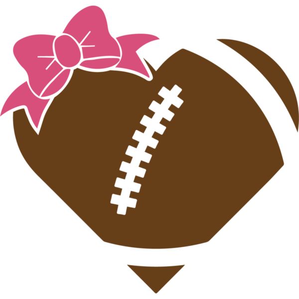 Football heart with bow Thumbnail