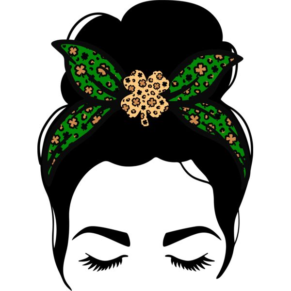 messy bun st patrick day svg 8 Thumbnail