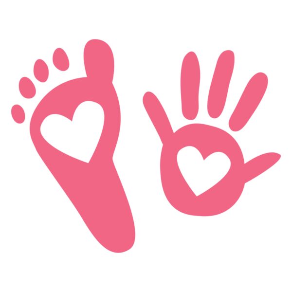 Mothers day Baby hand and foot print with heart Thumbnail