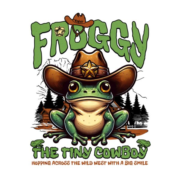 Froggy Sheriff Frog Cowboy Vintage Old West Thumbnail